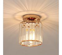 Pheashine Vintage Style Gold Round Ceiling Lamp Crystal Shade E27 Base(Bulb Excluded) 220V