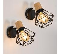 Pheashine Vintage Wall Light Set 2Pcs E27 Indoor Sconces For Living Room Bedroom Kitchen