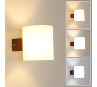 Pheashine Walnut Wood Wall Lamp With Cylindrical Glass Shade, E27 Lamp Holder