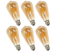 Pheashine Warm Light LED Filament Bulb 6 Pack E27 Non Dimmable 3000K in Gold Pheashine Gold