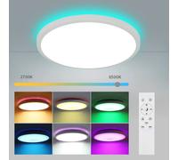 Pheashine White 28cm Round Tri-Proof LED Ceiling Light 24W 4000K Dimmable Remote Pheashine White