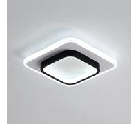 Pheashine White And Black Square Led Ceiling Light, 21W 24X24X5Cm Slim Flush Mount, 220V