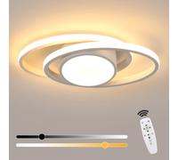 Pheashine White Double Circle Led Aluminum Ceiling Light Oval Stepless Dimming With Remote Control