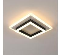 Pheashine White Geometric Square Led Ceiling Light, 24W 2350Lm Warm White With Acrylic And Metal Frame