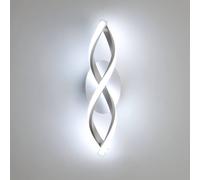 Pheashine White LED Wall Sconce, 16W 6500K Cool White, 37cm Modern Aluminum Pheashine White