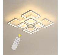 Pheashine White Square Acrylic Led Ceiling Panel Light 80W Dimmable 3-Colour With Remote 220V