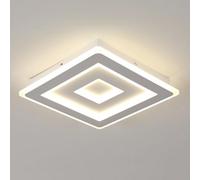 Pheashine White Square Led Ceiling Light, 52W 40Cm 4500K Natural White With Acrylic Shade