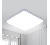 Pheashine White Square Led Ceiling Light, 6500K Cool White Triple-Proof Design
