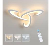 Pheashine White Swirl LED Ceiling Light, 30W Dimmable with Remote, 3000-6500K Pheashine White
