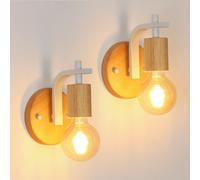 Pheashine White U-Shaped Wall Sconces, Set of 2, E27, Bulb Not Included, 17cm in Light Brown Pheashine Light Brown