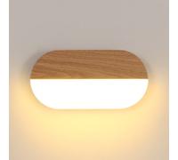 Pheashine Wood Grain Led Wall Lamp With Acrylic Shade, 7W 3000K Warm Light, 220V