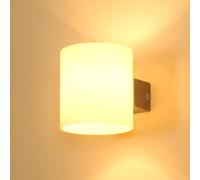 Pheashine Wood Wall Lamp With Cylindrical Glass Shade, E27 Lamp Holder