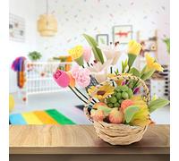 Phefop 1:12 Dollhouse Miniature Simulated Flower Fruit Basket, Handmade Clay Decor for Kids Pretend Play, Perfect Accessory for Miniature Dollhouses