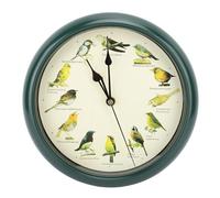 Phefop 10 Inch Round Wall Clock, Classical Design, with Premium Silent Mechanism On Time Bird Calls, Christmas Music, Great Housewarming, Mother's Day, Thanksgiving (Green)
