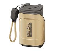 Phefop 10000mAh Wall Plug Power Bank with Dual Cable, Type C 2 Way Fast Charging, USB C Portable Charger, Portable Charger for Android IOS with AC Wall Plug and Cable Fast Charge (Desert Yellow)