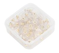 Phefop 100Pcs Earring Backs, Brass Plastic Replacement for Pierced Earrings, Comfortable and Secure DIY Jewelry Making Accessories