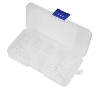 Phefop 100pcs M2-M6 Nylon Flat Washer Gasket Plain Washers Assortment Kit,with Box for Spreader,Damage Prevention,Spacer,Wear Pad,Locking,Vibration Reduction (White)
