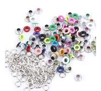 Phefop 100pcs Metal Eyelets, 5mm Round Scrapbooking Eyelets for Crafting, Leather Projects, and Accessories (Mixed Color)
