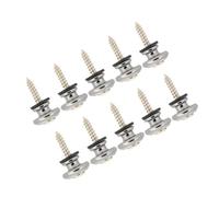 Phefop 10PCC Guitar Strap buttons: Safe and Correa Safe Extreme Metal Wads (Silver)