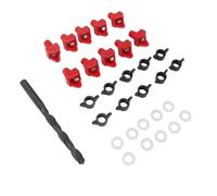 Phefop 10PCS Horizontal Chicken Water Nipples Red Plastic Poultry Watering Tool Automatic Poultry Waterer Kit for Chickens Turkeys Duck Quail Small Animals