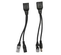 Phefop 12V POE Splitter Adapter Kit, Stable Signal Transmission for Haikang Hanbang Network Cameras, DC12V Output, Easy Installation, Emp Protection (Black)