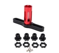 Phefop 17MM Hex Nuts Splined, Aluminum Alloy Wheel Hubs, Easy Install for 5353X E- Summit RC Car (Black)