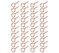Phefop 200Pcs Eye Pins Hooks, Iron Screw Eye Peg Pin for DIY Jewelry Making, 5x12mm Rose Gold Connectors for Crafts and Home Projects (Rose Gold)