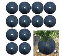 Phefop 24 Pack Non Woven Tree Mulch Rings,Tree Protector Mat,Protect Plants From Weeds More Effectively,Keep Down Weeds,Tree Mats Maintain Neat Appearance (27cm)