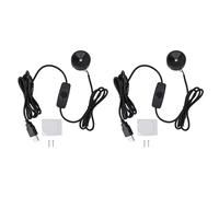 Phefop 2PCS Round Mini Spotlights, 5V USB Dimmable Small Spot Lights Under Showcase Model Display Lamps for Jewelry Case Entryway Cabinet Shelves Artwork (Netural Light)