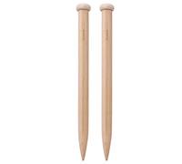 Phefop 2PCS Straight Knitting Needles, 25mm Wooden Yarn Knitting Needles Single Pointed Yarn Weaving Tools for Beginner Scarf Sweater Blanket Fabric Craft Chunky Project (A Pair of 25mm)