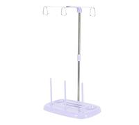 Phefop 3 Cone Spool Stand for Sewing Machine, Large Capacity Embroidery Thread Holder with 15 Bobbin Slots, Household Sewing Machine Accessories for Organized Sewing (Green/Purple) (Purple)
