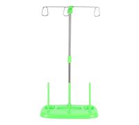 Phefop 3 Cone Spool Stand for Sewing Machine, Large Capacity Embroidery Thread Holder with 15 Bobbin Slots, Household Sewing Machine Accessories for Organized Sewing (Green/Purple) (Green)
