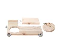 Phefop 3 Pcs Chinchilla Wooden L Shaped Hamster Platform Set, Durable Log Small Pet Jumping Accessory for Chinchillas and Hamsters