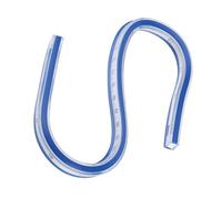 Phefop 30/60cm Flexible Curve Ruler Plastic Blue White Curve Flex Design Ruler Bendable For Engineering Drawing Design Graphics Sewing (30cm)