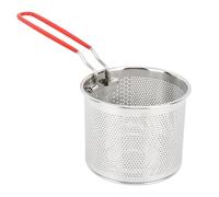 Phefop 304 Stainless Steel Mini Round Fry Basket, Deep Fryer Basket with Sturdy Handle for Frying Boiling Scalding Pasta Spaghetti Vegetables, Dishwasher Safe (16cm / 6.3in)