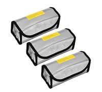 Phefop 3pcs Fireproof Battery Safe Bag, High Temperature, Explosion Proof, Stylish Design, Convenient to Carry, Protects Workshop, Family, Home