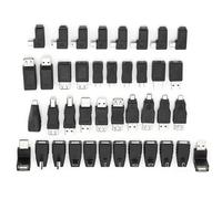 Phefop 40 Pack USB2.0 Mini Adapters Angled Female Male Micro USB Type B Converters Connectors for Plug and Play with Backwards Compatible