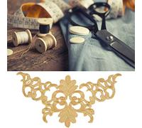 Phefop 4PCS Embroidered Patch, Metallic Thread Iron On Applique for Clothing, Perfect for Jackets and Bags (Tower Gold)