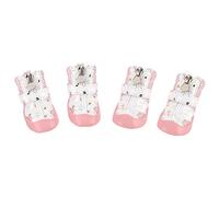 Phefop 4Pcs Pet Dog Shoes Non Slip Polyester Breathable Mesh Pet Boots Adjustable Paws Protector with Zipper and Hook Loop for Daily Walking Running Hiking (Style 2)