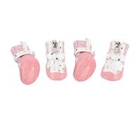 Phefop 4Pcs Pet Dog Shoes Non Slip Polyester Breathable Mesh Pet Boots Adjustable Paws Protector with Zipper and Hook Loop for Daily Walking Running Hiking (3 Size)