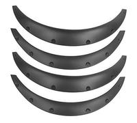 Phefop 4pcs Universal Car Wheel Flares, Matte Black PU Plastic Wheel Arches Splatter Guards for Mud and Scratches Protection, with Riveted Bolted Sealant Silicone Installat