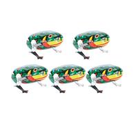 Phefop 5 Pack Clockwork Pet Toy Iron Sheet Frogs, Wind Up Spring Semi Automatic Jumping Frog Toys, for Cats Dogs Playing Accessories Small Size Lightweight Durable (Wind-up semi-automatic frog)