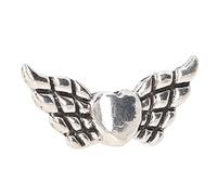 Phefop 50Pcs Wing Spacer Beads, Angel Wing Style Heart Shape Zinc Alloy Spacer Beads for DIY Jewelry Making, with Retro Silver Color for Fashion Jewelry Craft