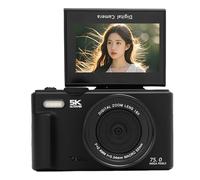 Phefop 5K Digital Camera, 75MP UHD WiFi Vlogging Camera 18X Zoom AF Autofocus with 3 Inch 180° Flip Screen Flash 64GB Card Included for Travel Streaming (64GB)
