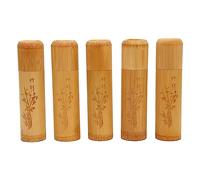 Phefop 5pcs Small Bamboo Scattering Urn Tube for Human Ashes Mini Cremation Urn 12 X 3 X 3cm Wooden Keepsake for Adult Male Female Pet Memorial Burial At Sea Travel