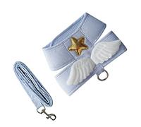 Phefop Adjustable Cat Harness Leash, Lightweight Breathable Fabric with Angel Wings Design and 4.9ft Traction Rope for Daily Walks and Jogging (XL (2.5-4kg / 5.-8.8lb))