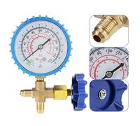 Phefop Air Conditioning Refrigerant Pressure Gauge for R410A R22 R134A | 1/4-inch Thread, Metal and Plastic Construction, Dual Connector for and AC Unit, Sealed Design Prevents Accidental Venting