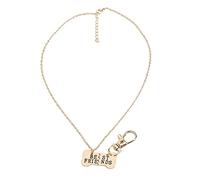 Phefop Alloy Owner and Pet Pair Dog Bone, 2 Splicing Necklace Dog Tag Chain Split Pendants Set, Rust Proof for Animal Lovers Memorial Commemorative (A set of gold and black two-petal pet bone and)