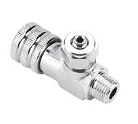 Phefop Aquarium Air Pump, Stainless Steel CO2 Regulator with Dual Head Micro-metering Valve for Fine Tuning Fish Tank (Single-head fine-tuning valve (connected to meter))