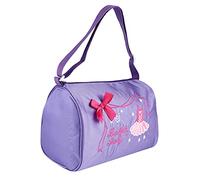 Phefop Ballet Shoulder Bag Large Capacity Nylon Cloth Ballet Embroidered Tote Kids Dance Sports Backpack for Dancers Girls Teens Student Athletes (Violet)